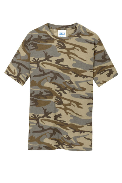 Customizable Cotton Camo Tee T-Shirts Port &amp; Co S Desert Camo