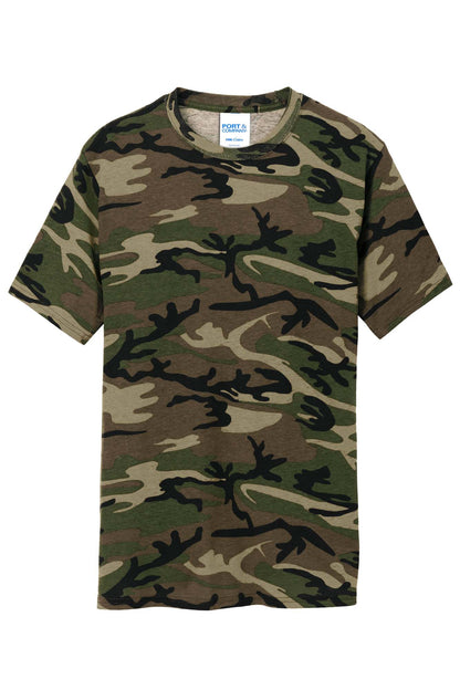 Customizable Cotton Camo Tee T-Shirts Port &amp; Co S Military Camo