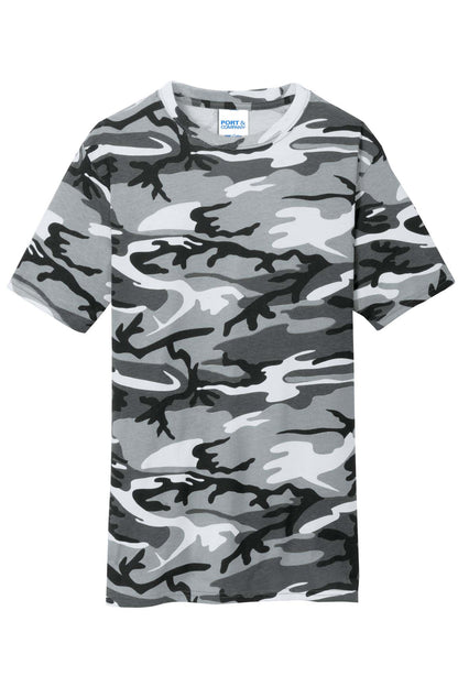 Customizable Cotton Camo Tee T-Shirts Port &amp; Co S Winter Camo