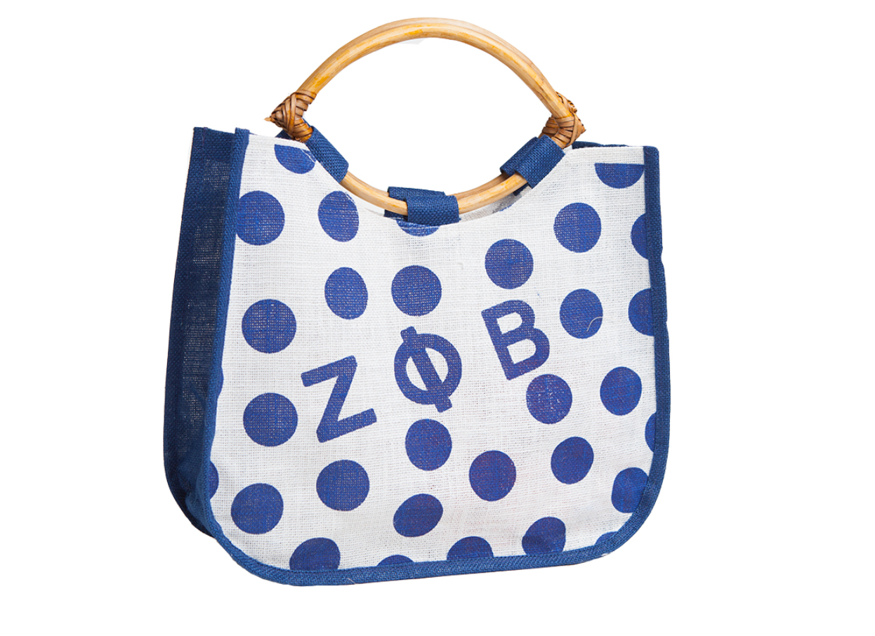 Polka Dot Jute Bag - Zeta Phi Beta Profyle District