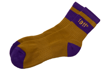 Quarter Socks - Omega Psi Phi (Purple or Old Gold) Profyle District Old Gold One size