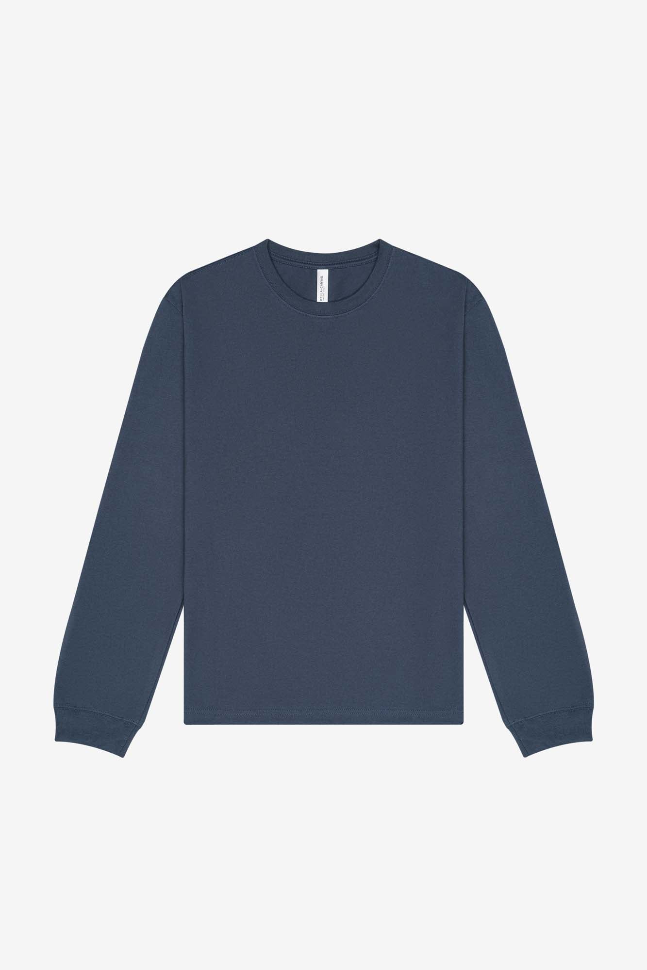 Customizable Unisex 7.5 oz Heavyweight Long Sleeve Tee T-Shirts Bella Canvas XS Vintage Navy