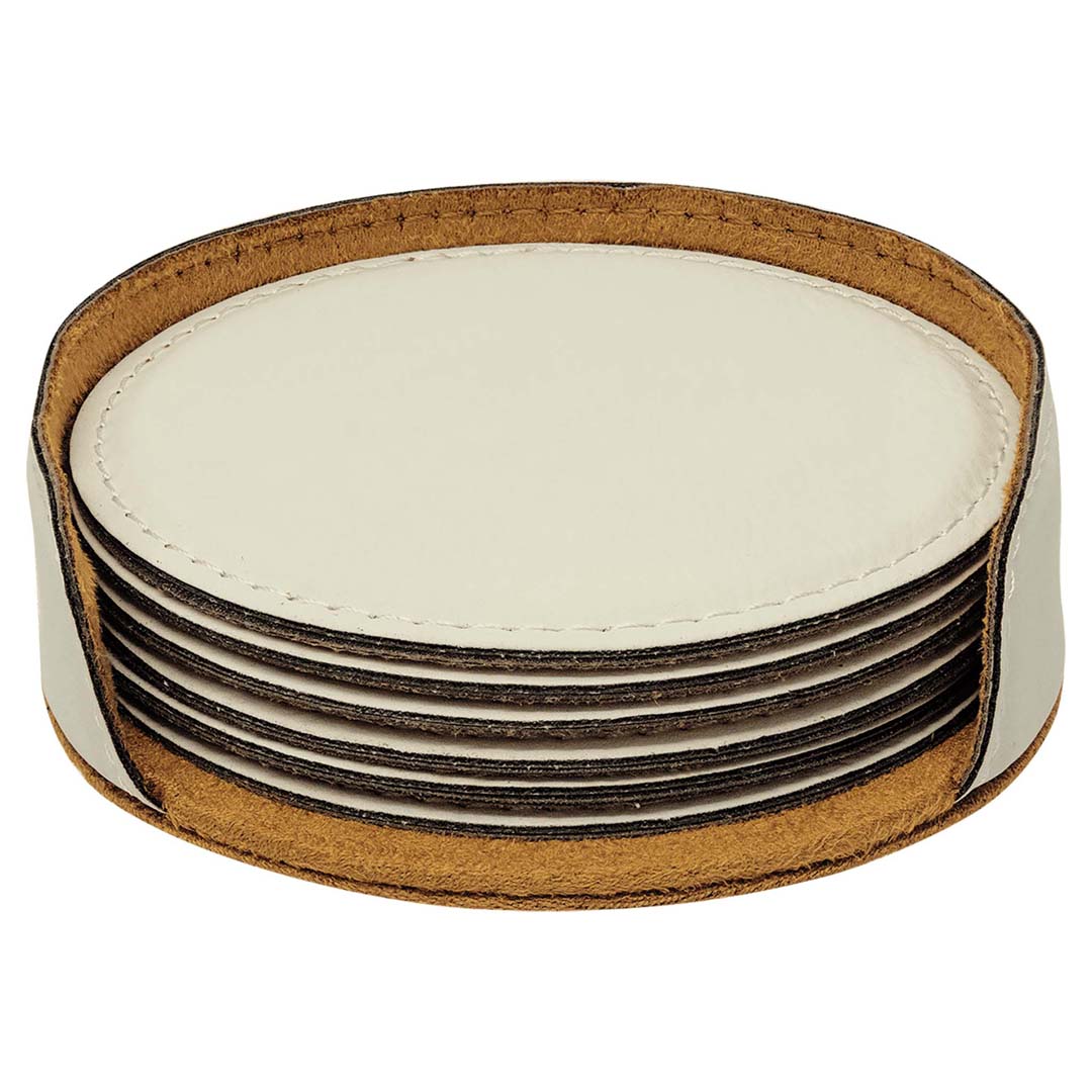 Engravable Leatherette Coaster(6) Coaster Set Drinkware JDS