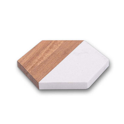 Engravable Marble and Acacia Wood Coasters (4 pack) Drinkware Profyle District
