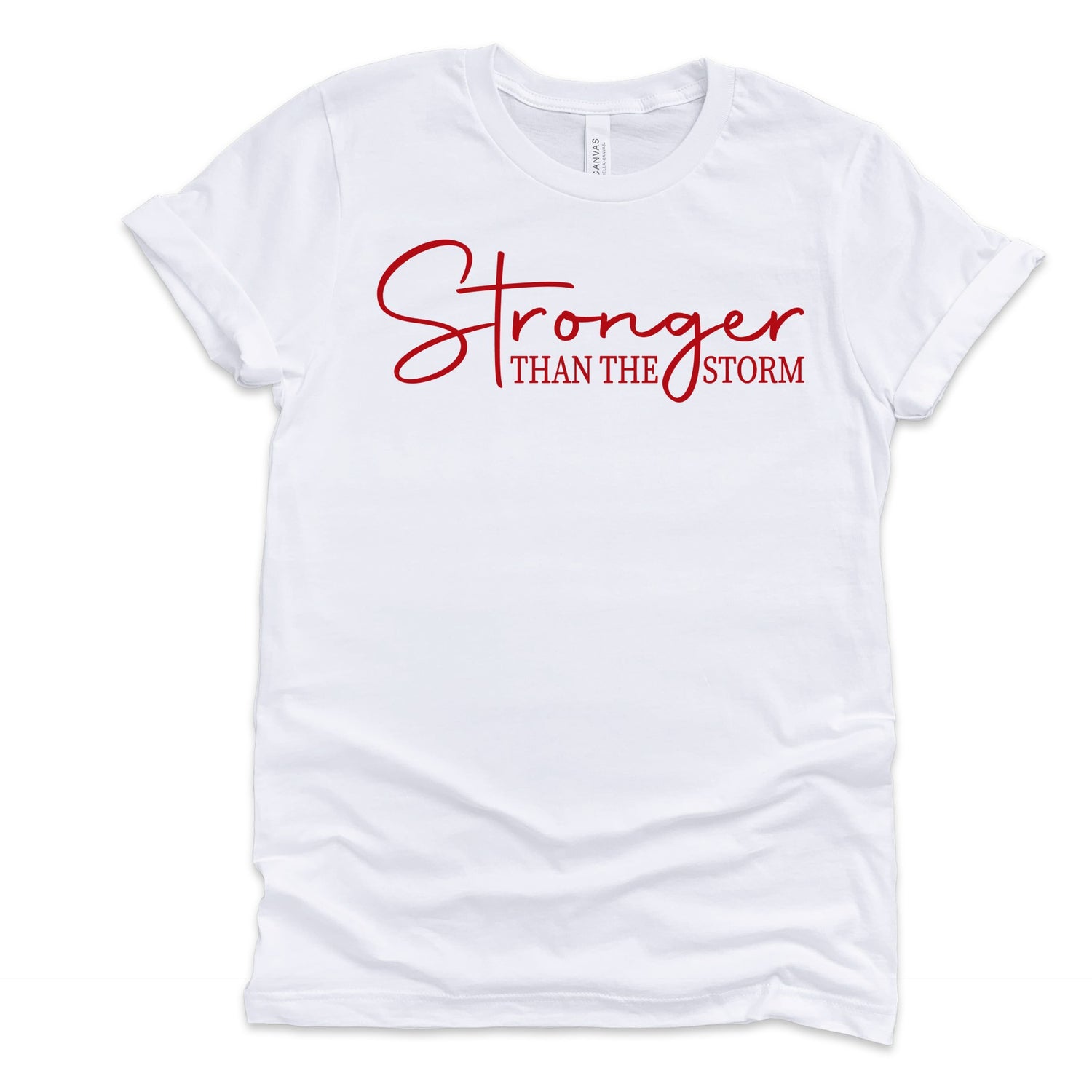 Stronger Than The Storm T-Shirts Profyle District Small White