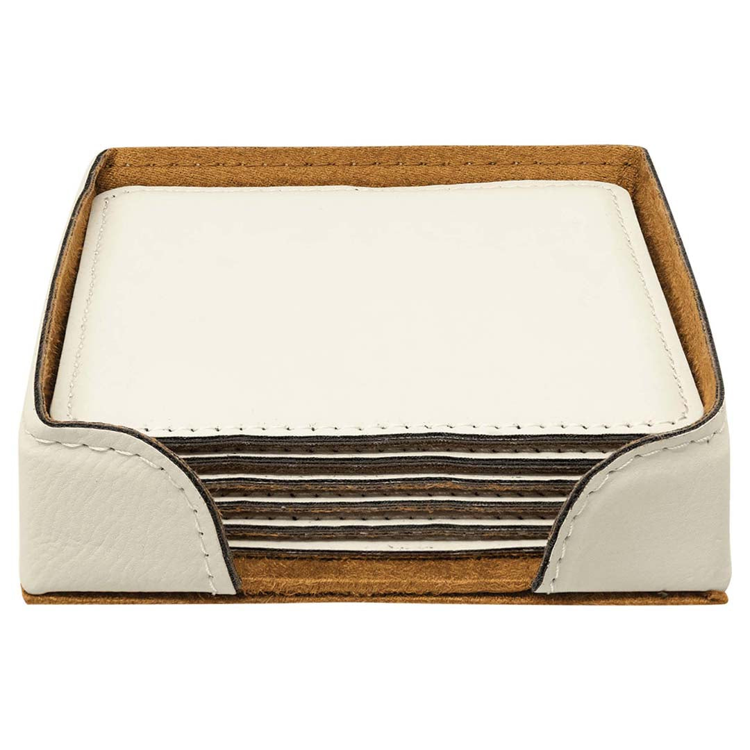 Engravable Leatherette Coaster(6) Coaster Set Drinkware JDS