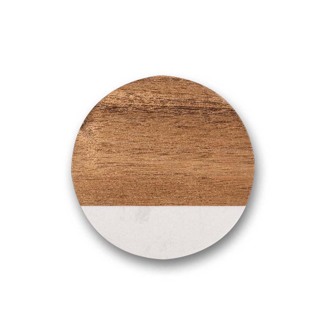 Engravable Marble and Acacia Wood Coasters (4 pack) Drinkware Profyle District