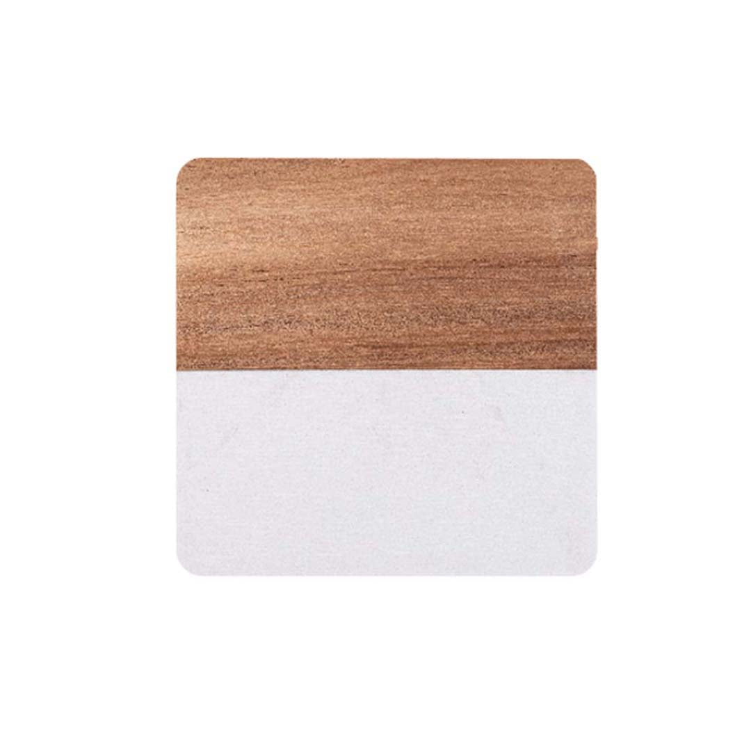Engravable Marble and Acacia Wood Coasters (4 pack) Drinkware Profyle District