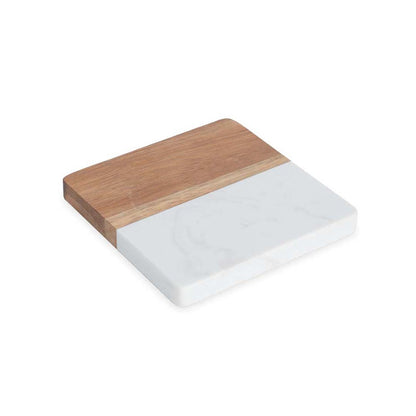 Engravable Marble and Acacia Wood Coasters (4 pack) Drinkware Profyle District