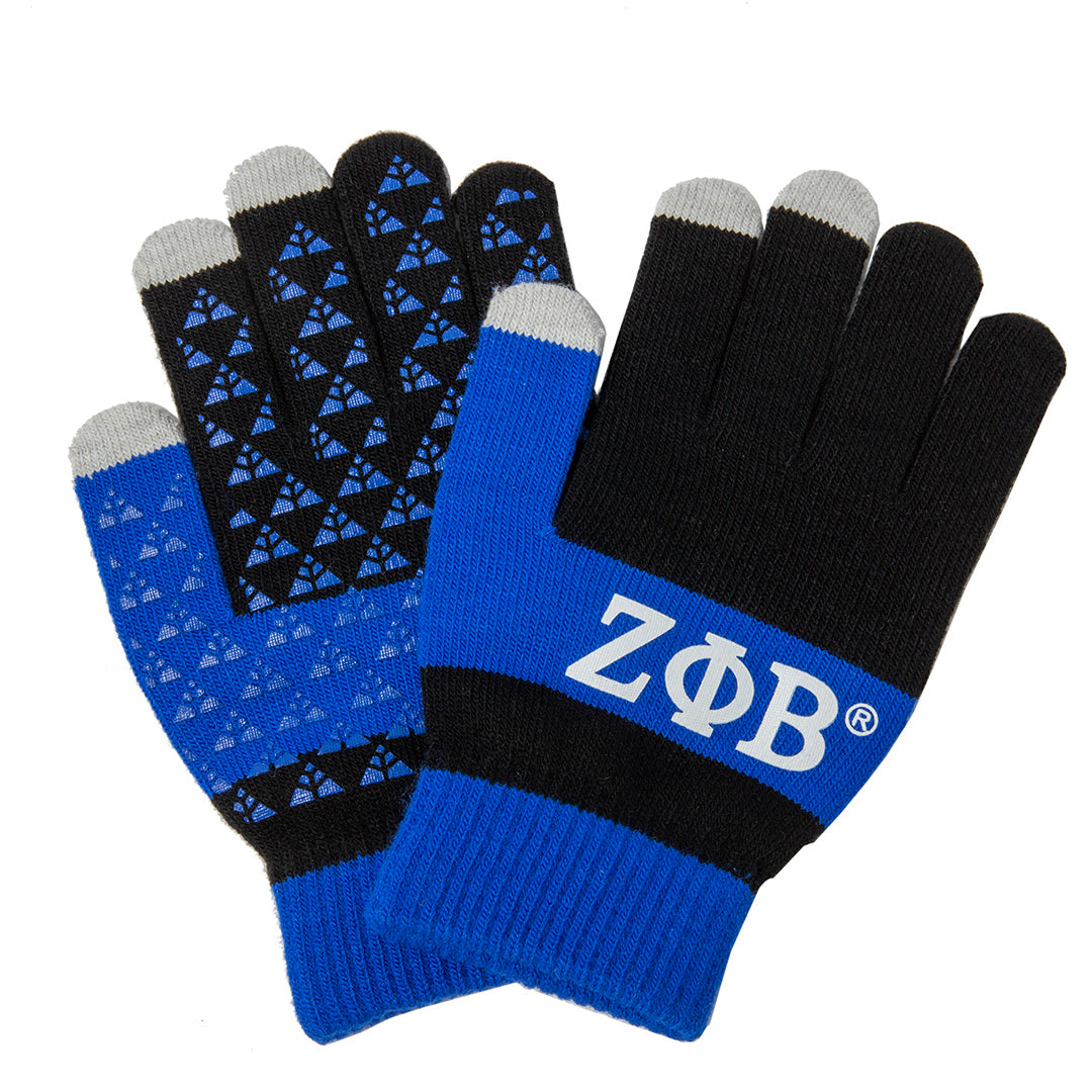 Knit Texting Gloves - Zeta Phi Beta (Black) Outerwear Accessories Profyle District Black