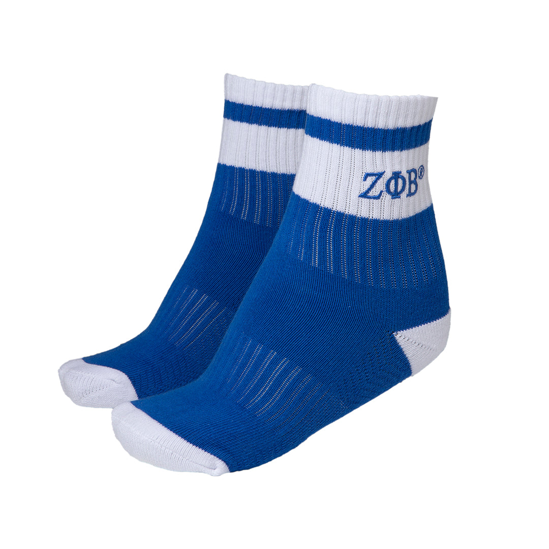 Quarter Socks - Zeta Phi Beta (Blue) Footwear Profyle District Blue One size