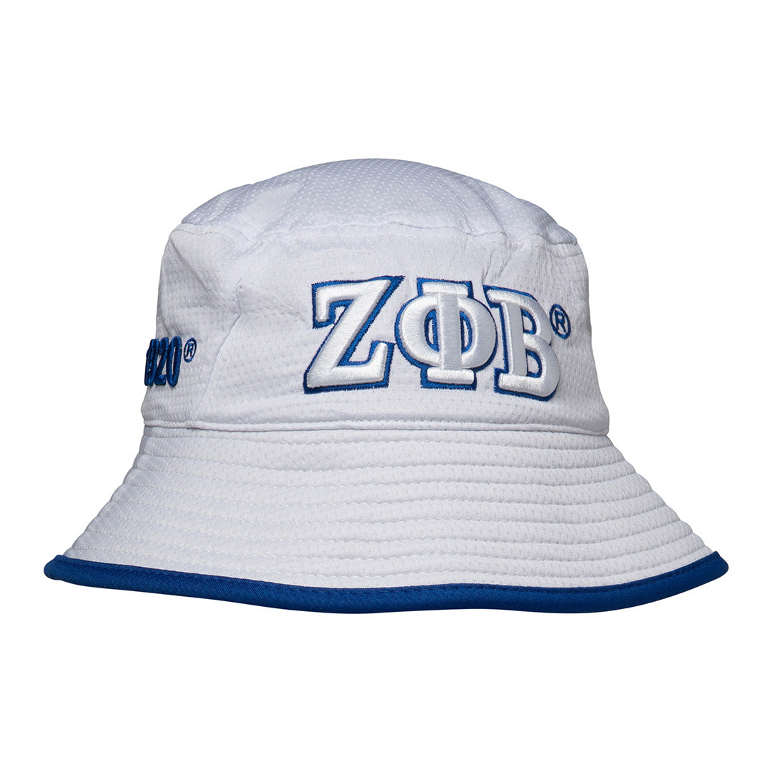 Novelty Bucket Hat - Zeta Phi Beta (White) Hats Profyle District White