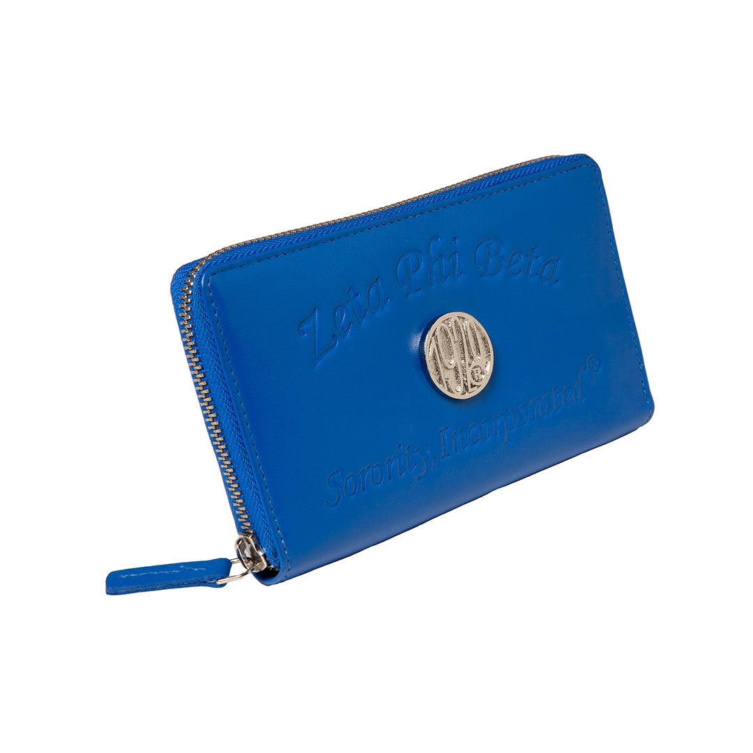 Embossed Soft Leather Wallet - Zeta Phi Beta Profyle District