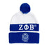 Embroidered Knit Beanie - Zeta Phi Beta (White) Hats Profyle District White One size