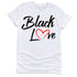 Black Love T-Shirts Profyle District Unisex Small White
