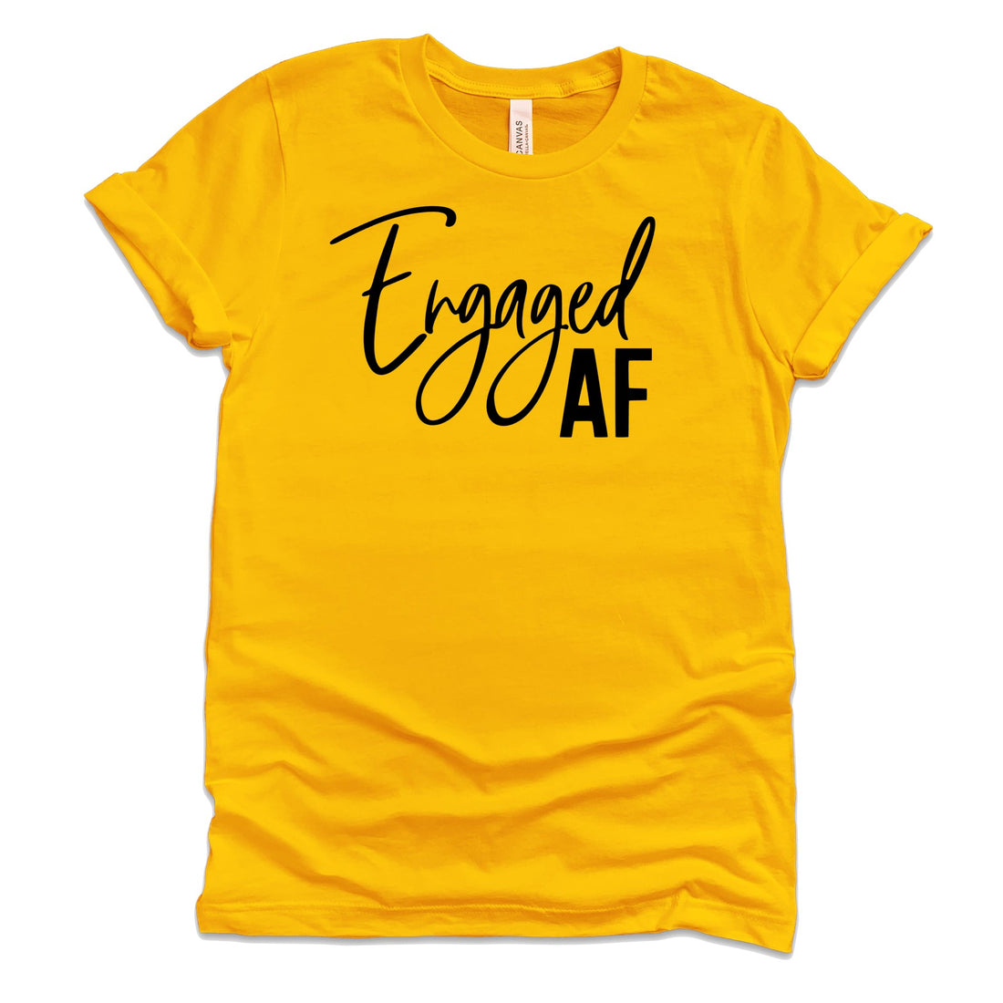 Engaged AF T-Shirts Profyle District Unisex Small Mustard