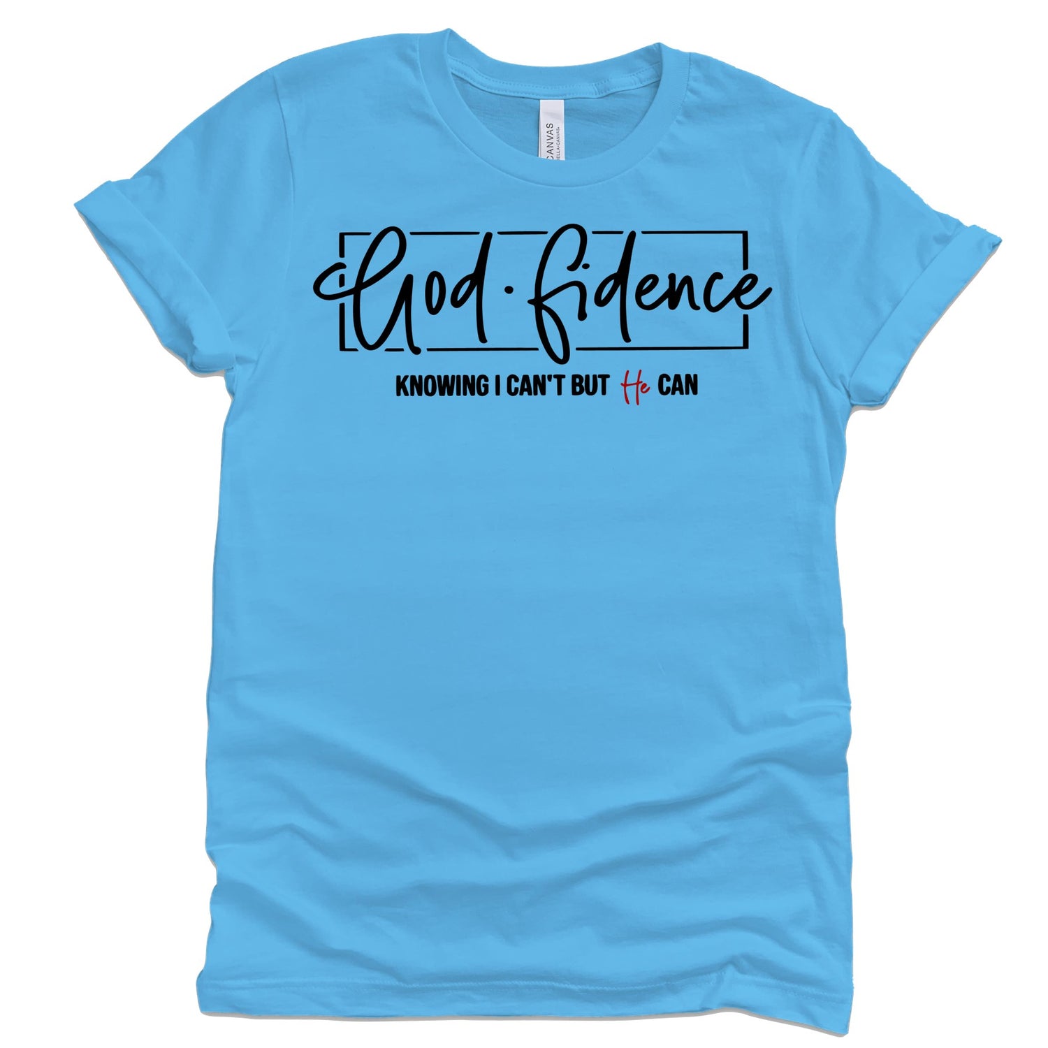 God-fidence T-Shirts Profyle District Unisex Small Aqua