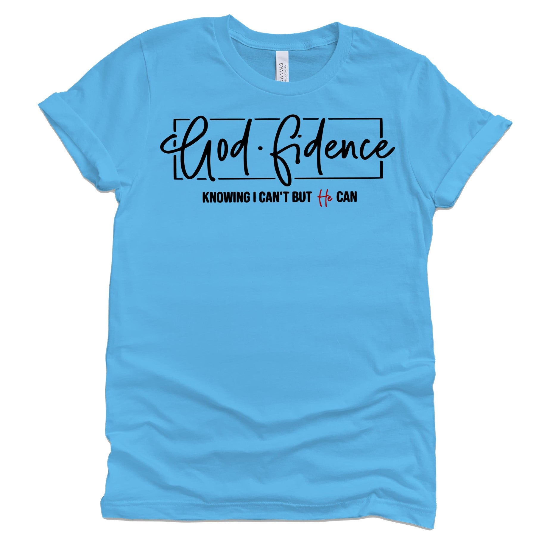 God-fidence T-Shirts Profyle District Unisex Small Aqua