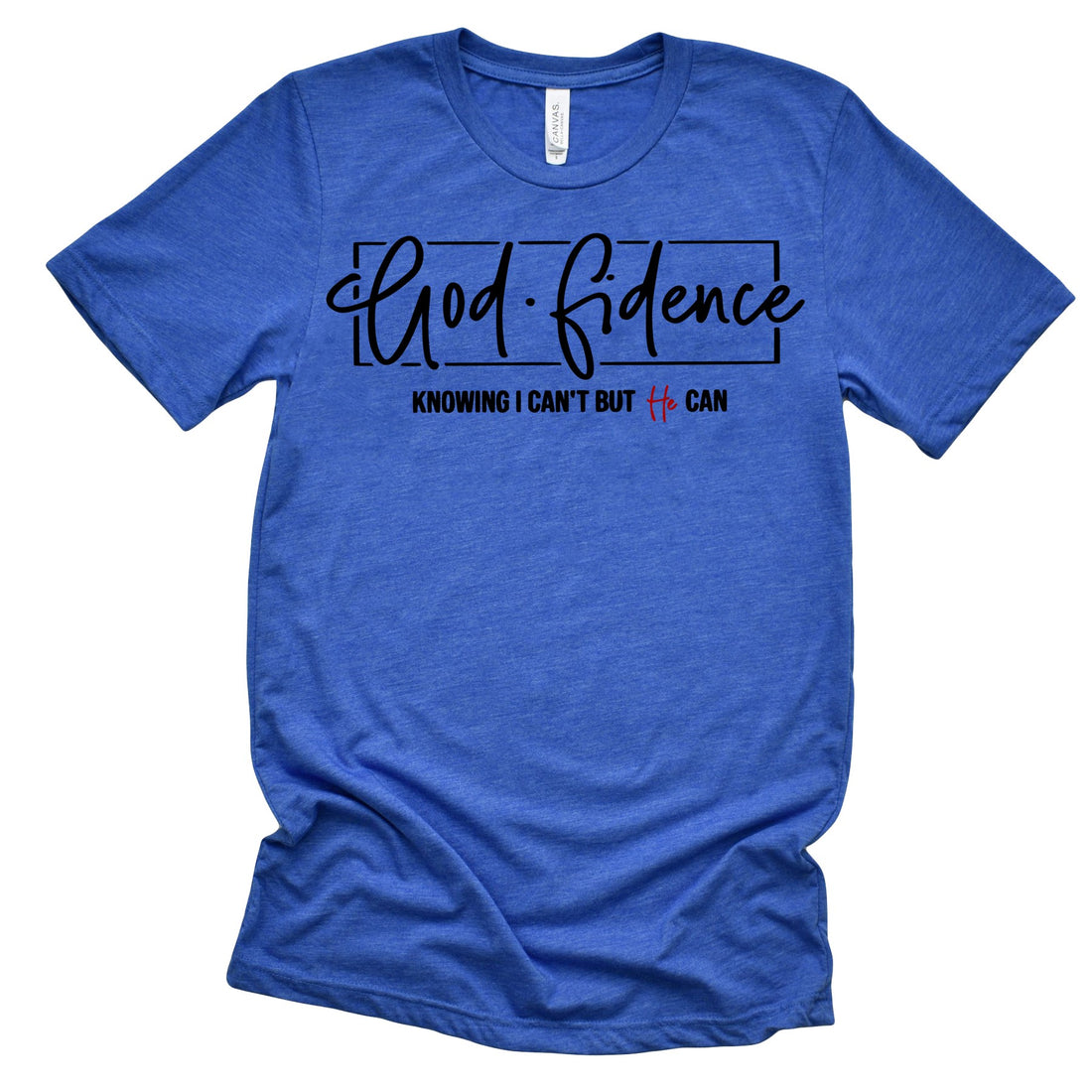 God-fidence T-Shirts Profyle District Unisex Small Heather True Royal