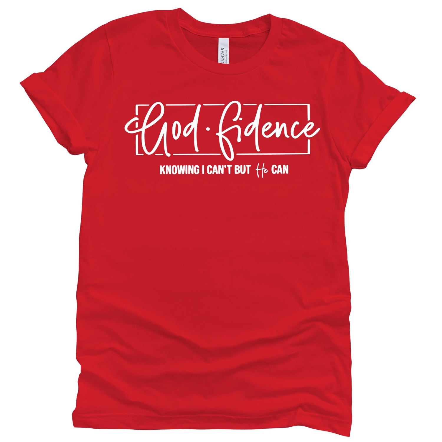 God-fidence T-Shirts Profyle District Unisex Small Red