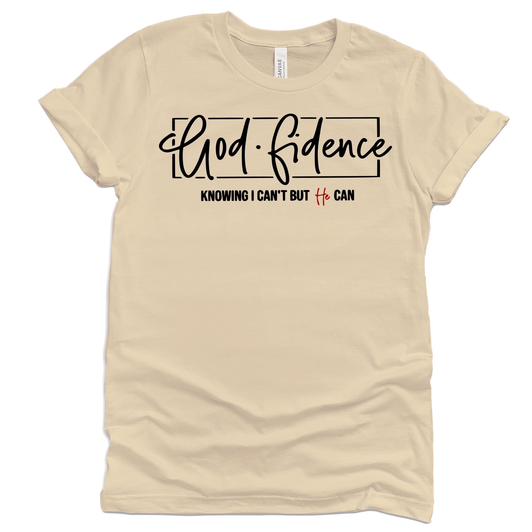 God-fidence T-Shirts Profyle District Unisex Small Soft Cream