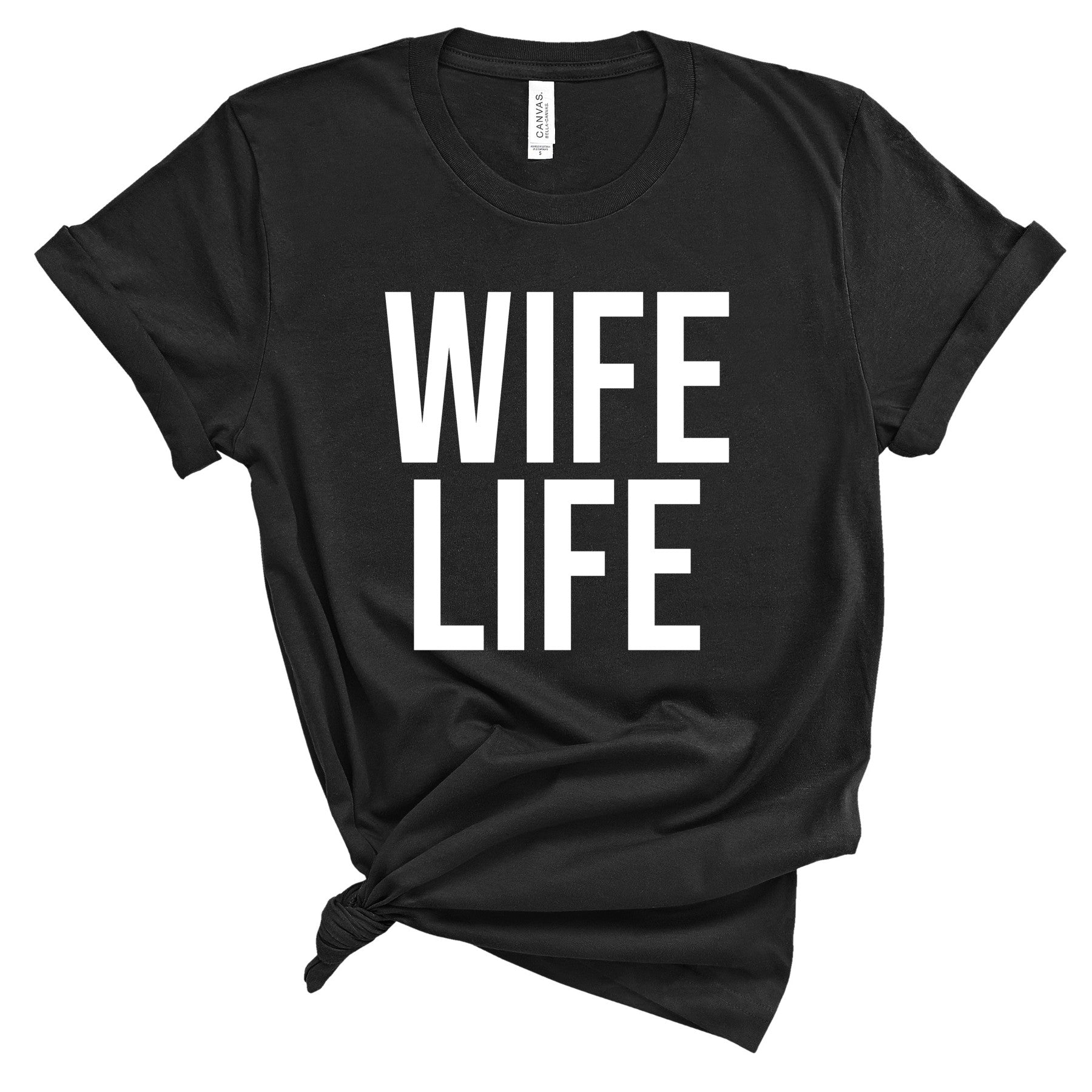 Wife Life T-Shirts Profyle District Unisex Small Black