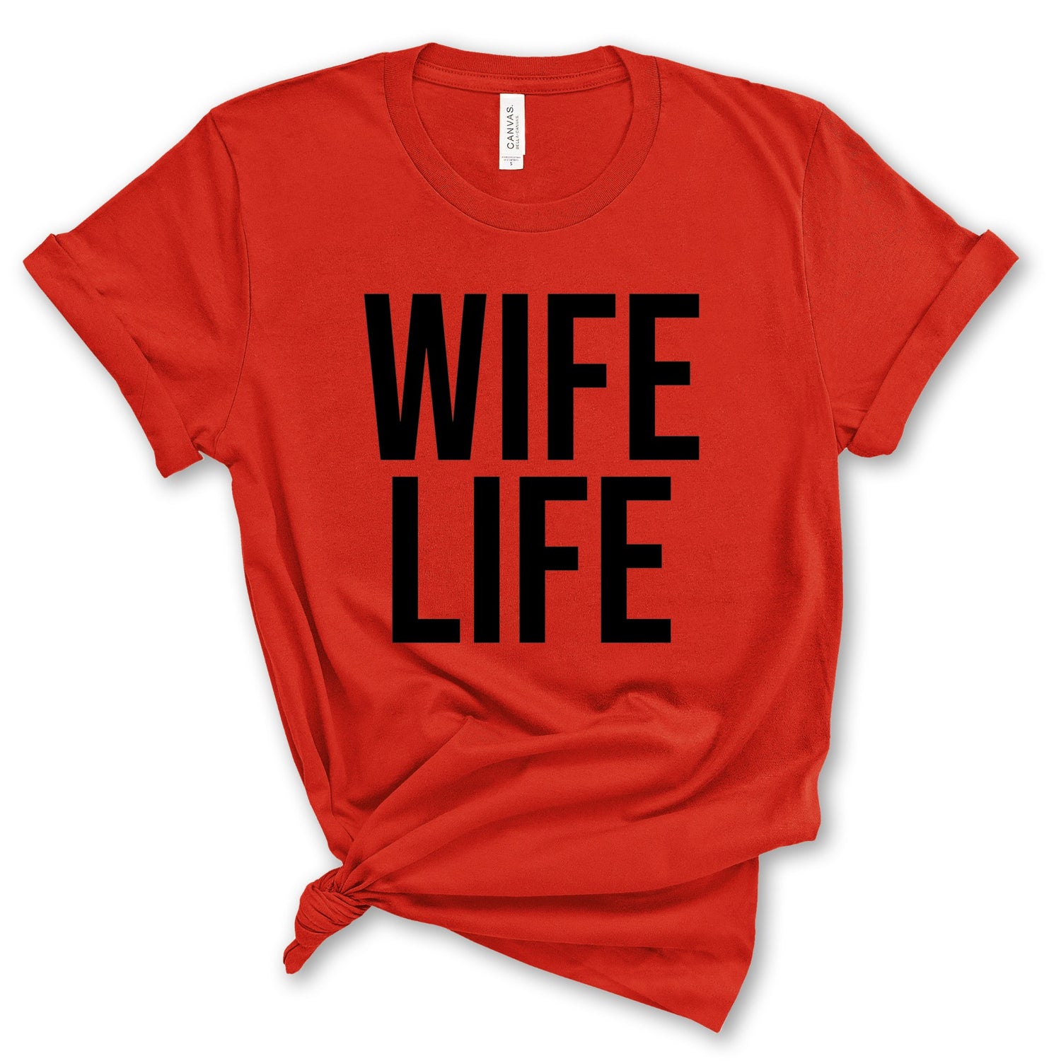Wife Life T-Shirts Profyle District Unisex Small Poppy