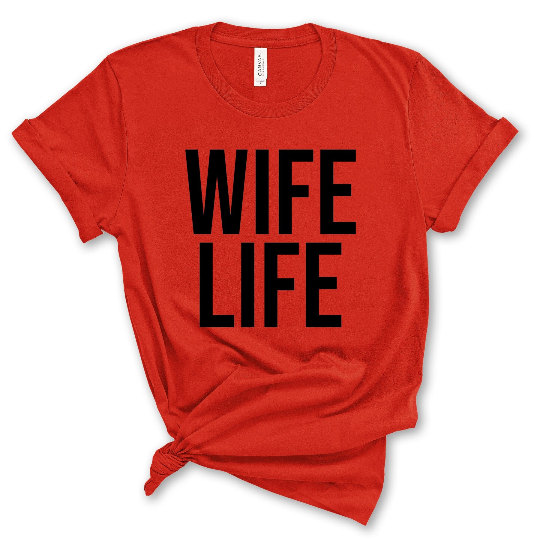 Wife Life T-Shirts Profyle District Unisex Small Poppy
