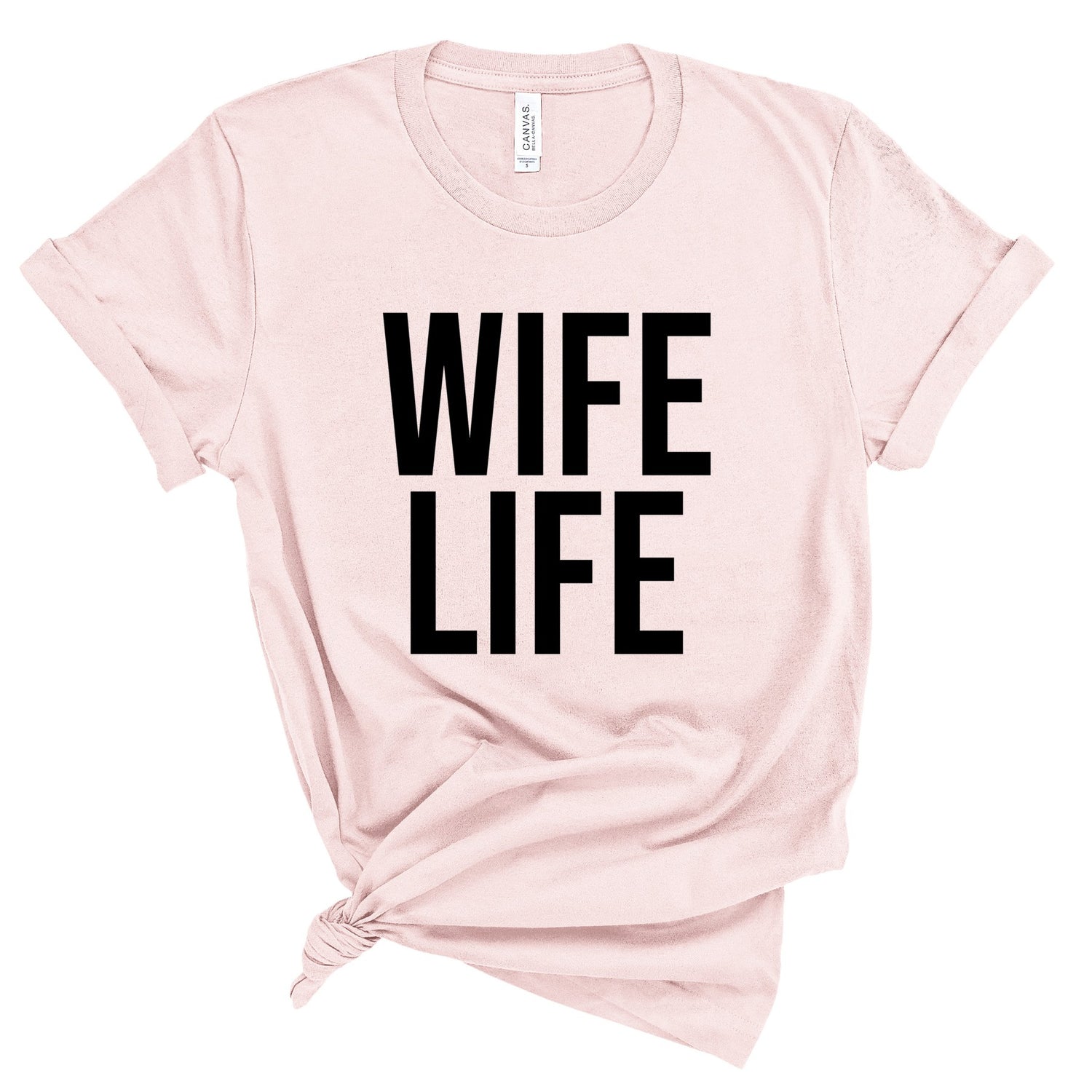 Wife Life T-Shirts Profyle District Unisex Small Soft Pink