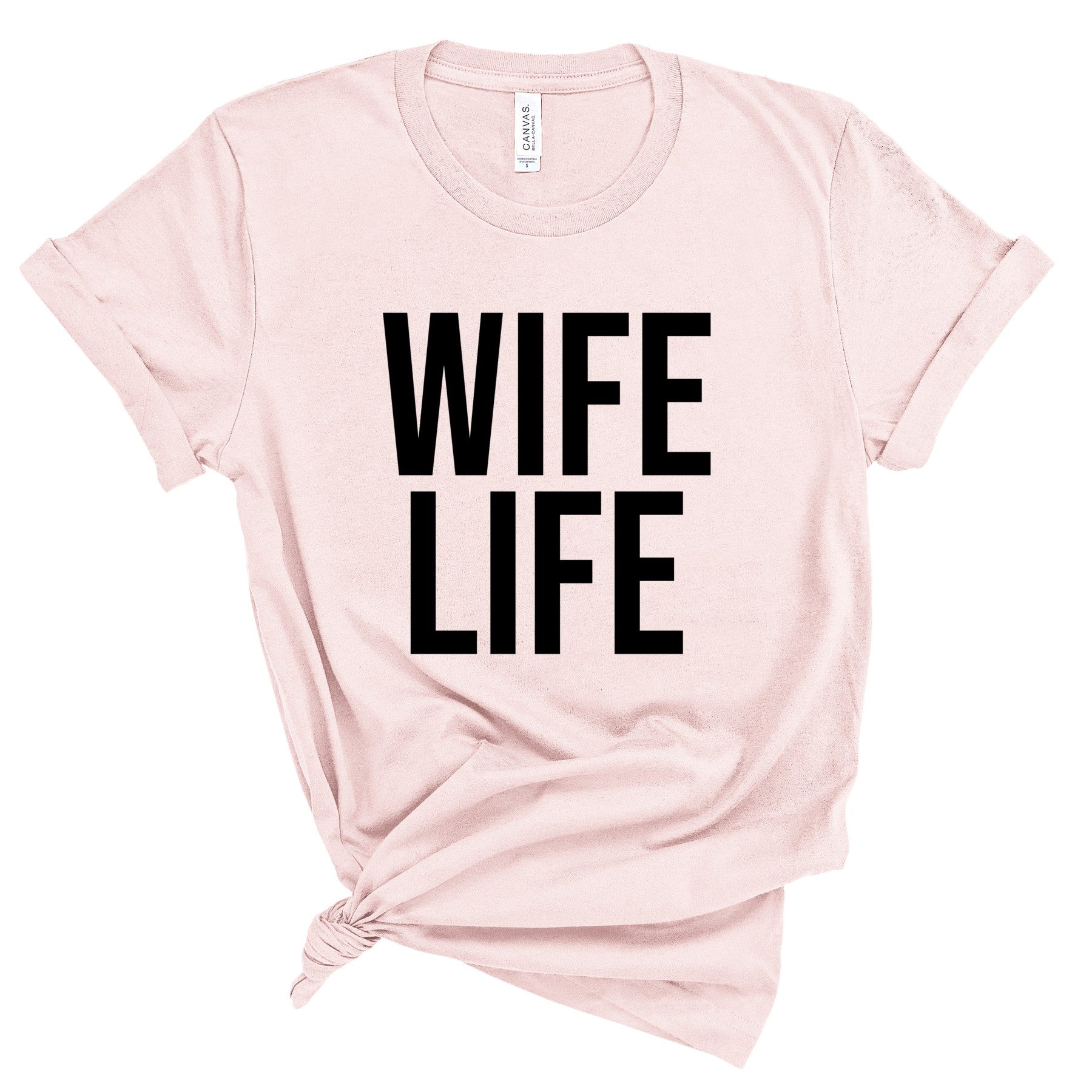 Wife Life T-Shirts Profyle District Unisex Small Soft Pink